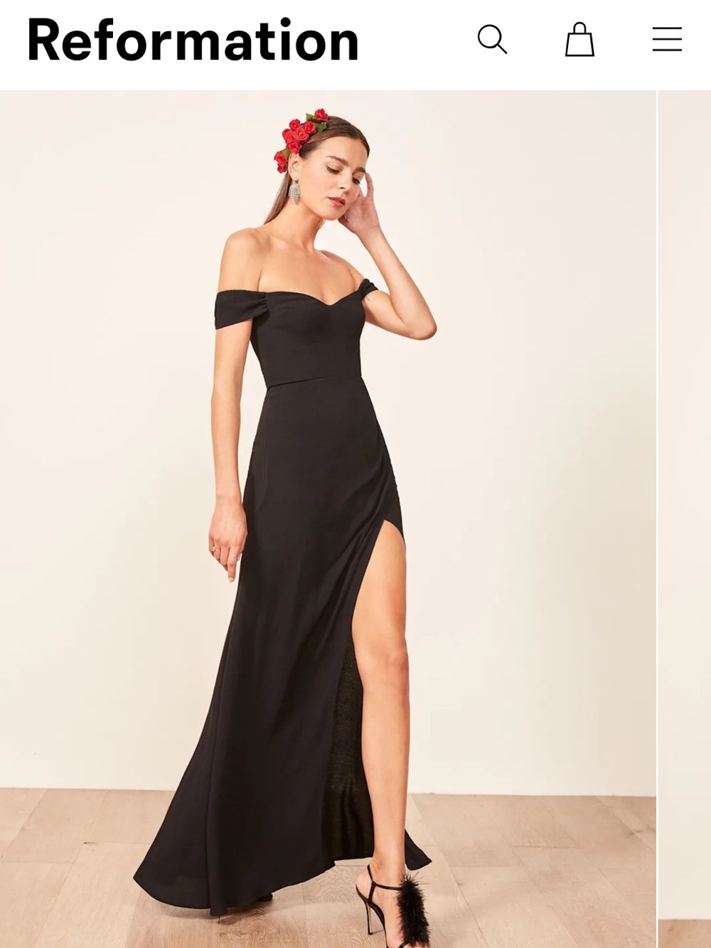 The Reformation Marilyn Dress XS (00) Formal Black Tie Mermaid Gown $498